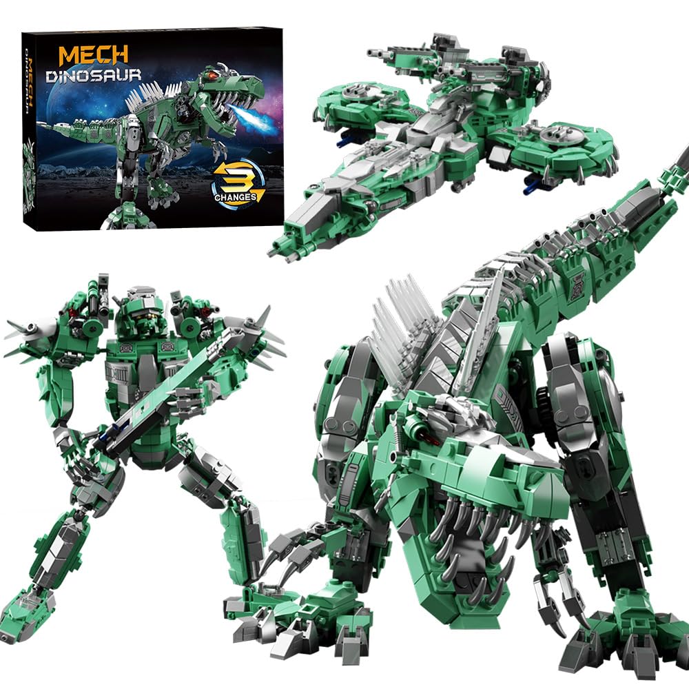 Mesiondy Dinosaur Building Kits,3in1 STEM Educational Building Sets for Boy 6+ and Adult Gift -Best Dinosaur Toys & Activities Kits Present (1156 Pieces)