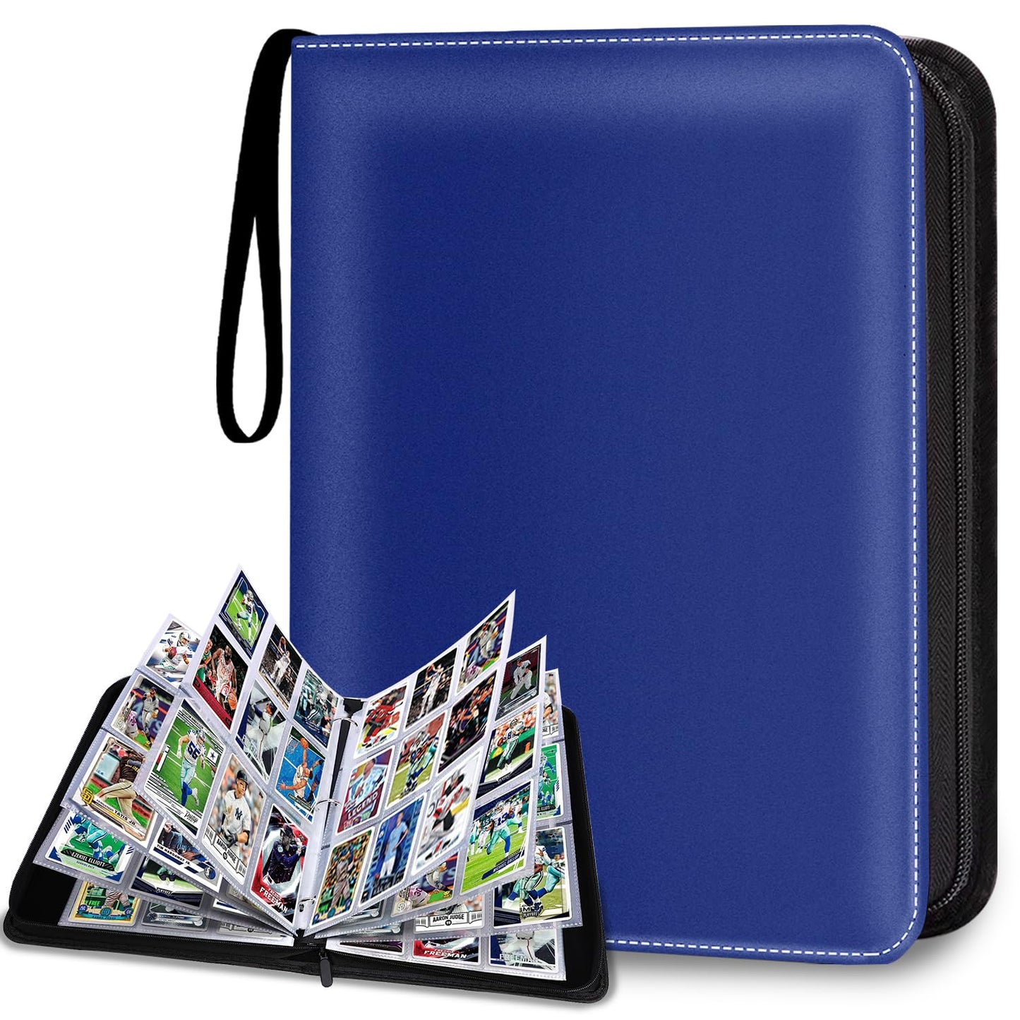 HESPLUS 900 Pockets Trading Card Album Folder Baseball Card Binder with Sleeves Collectible Trading Album for Baseball Cards Trading Cards Football Cards MTG TCG Game Cards Sports Cards -Blue