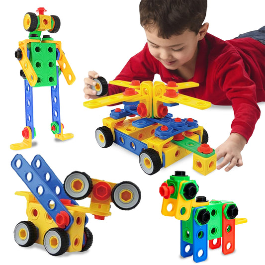 ETI Toys STEM Learning Original Educational Construction Engineering Building Blocks Set for 3 4 and 5+ Year Old Boys & Girls | Creative Fun Building Toys for Kids Kit STEM Toys Gift (101 PCS)