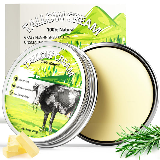 Off Paper Beef Tallow Beef Tallow for Skin Beef Tallow Skincare Cream 100% Grass Fed Beef Tallow for Skin Care Natural Handmade Lotion Whipped Beef Tallow Cream Moisturizer Body Lotion Skin Care
