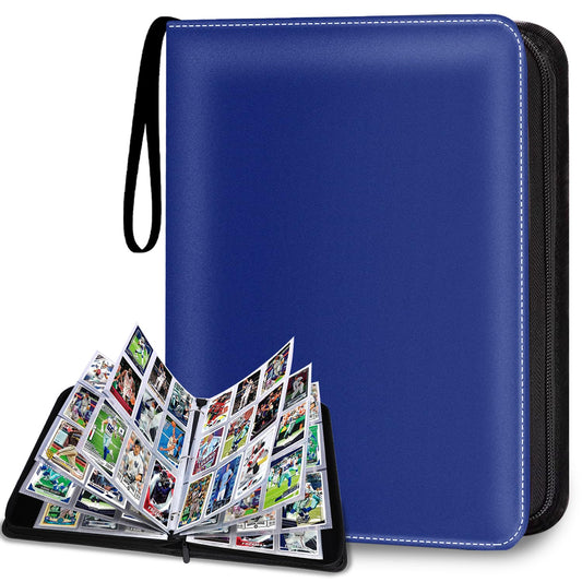 HESPLUS 900 Pockets Trading Card Album Folder Baseball Card Binder with Sleeves Collectible Trading Album for Baseball Cards Trading Cards Football Cards MTG TCG Game Cards Sports Cards -Blue